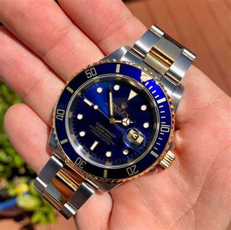 submariner rolex blue 16613 steel &